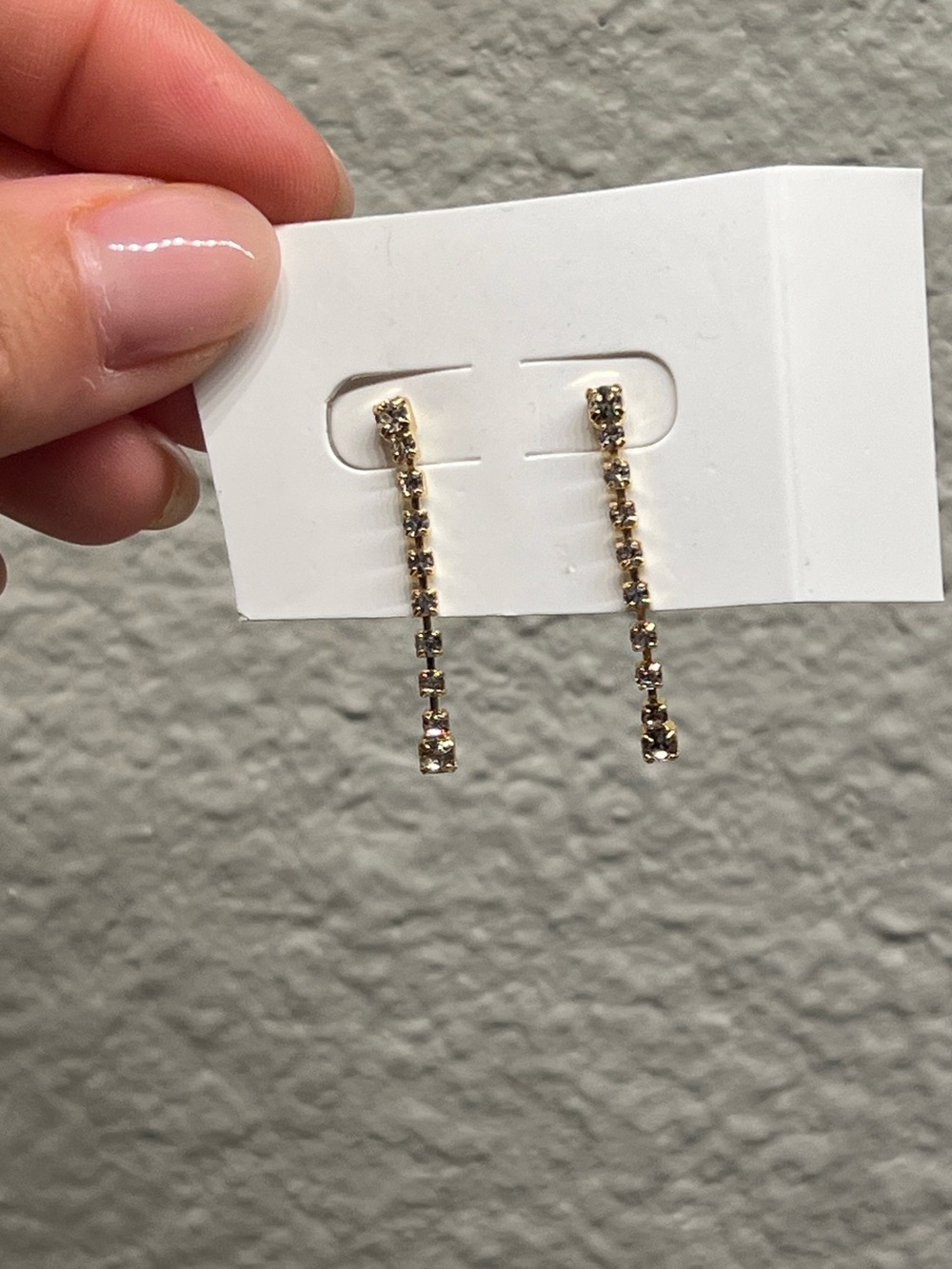 Nordstrom Gold Crystal Chain Drop Earrings